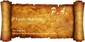 Ploch Adrián névjegykártya